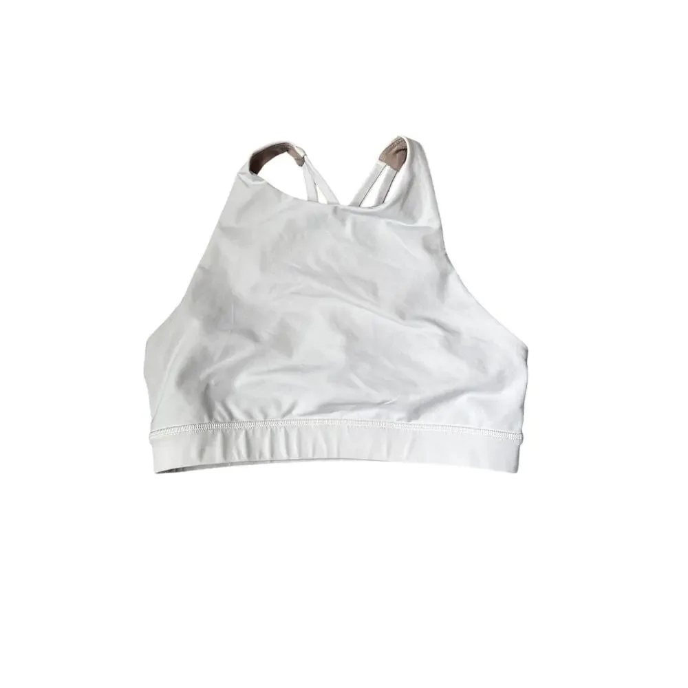 lululemon high neck energy bra size 6 white like new no pads